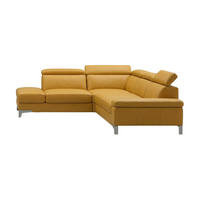 ECKSOFA Talisman Echtleder Senfgelb - Gelb, Leder/Metall (224/271cm)