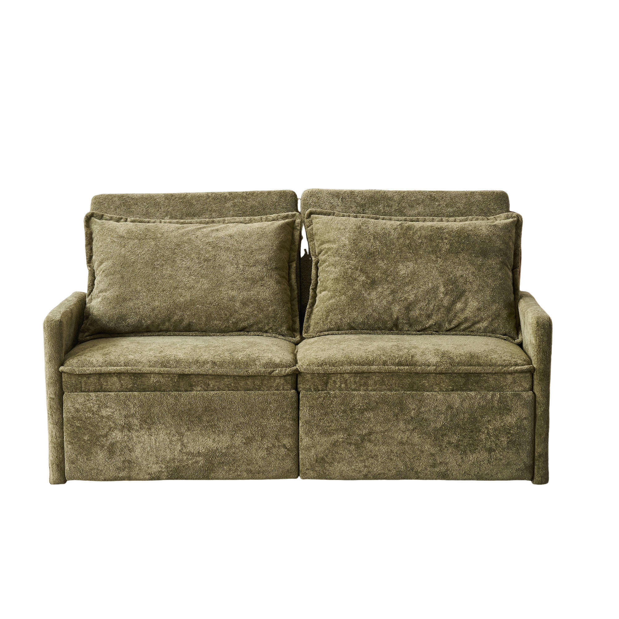 SCHLAFSOFA 172.5/71/95 cm Grün mit USB-Anschluss, 5-fach verstellbarer Rückenlehne und Stauraum - Grün, Textil (71/95/172.5cm) - Oxeza