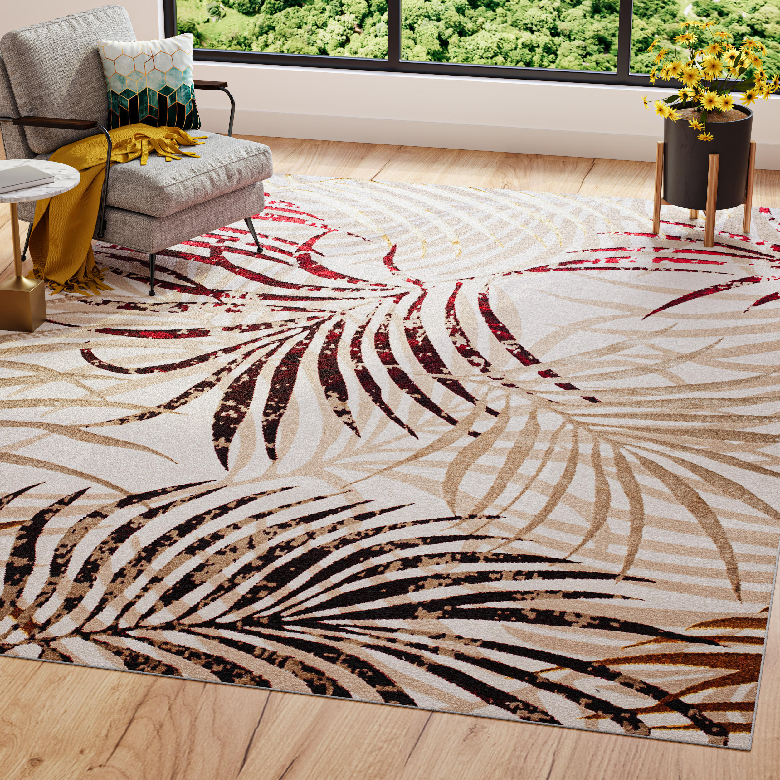 TEPPICH GOLDEN Dunkelcreme 80/150 cm - Dunkelbraun, Kunststoff (80/150cm) - Tapiso