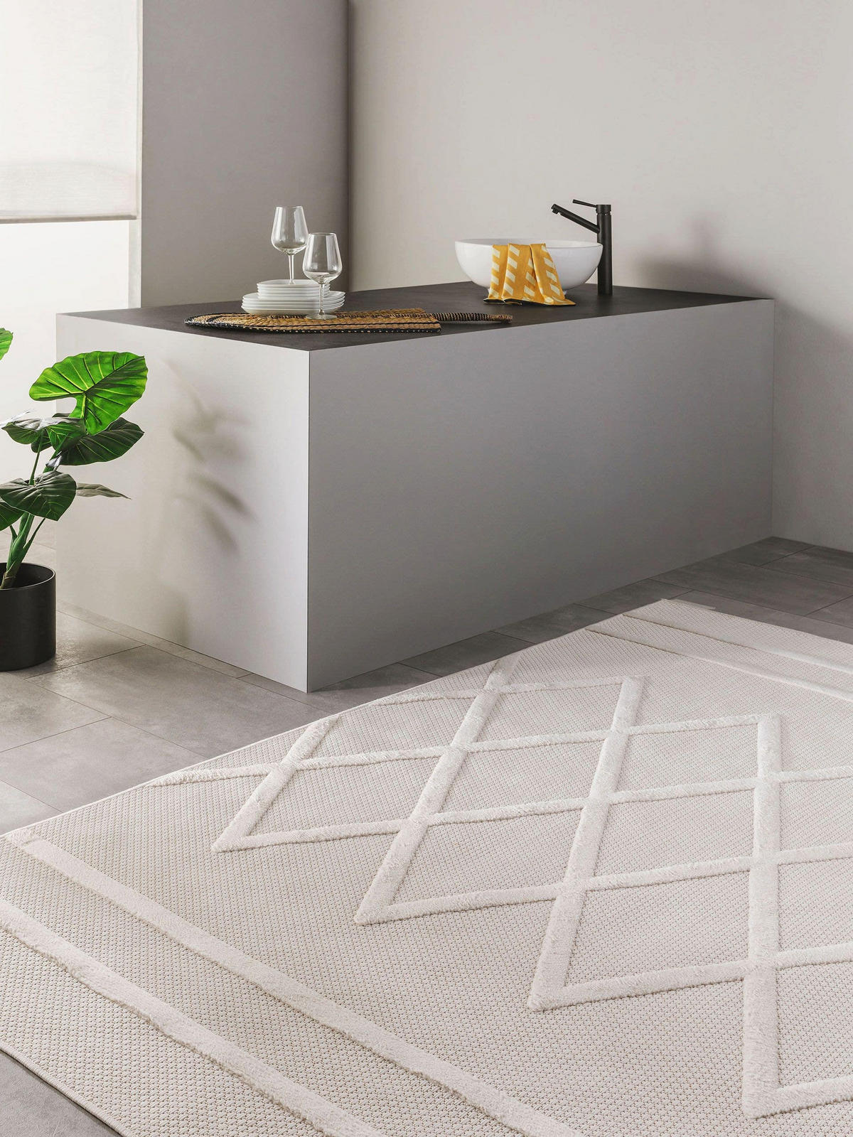 OUTDOORTEPPICH Bonte Cream 120x170 cm - Creme, Textil (120/170cm) - benuta Nest
