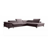 ECKSOFA PLAZA L Rechts mit Schlaffunktion 125x195 Velours Dunkelgrau - Dunkelgrau/Schwarz, Holz/Textil (275/205cm) - Muffo
