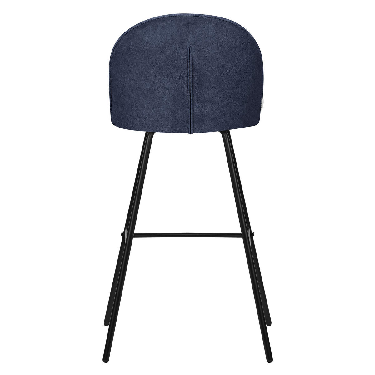 BARHOCKER 2er Set Dunkelblau mit Stoffbezug - Schwarz/Dunkelblau, Textil/Metall (52/102/50cm) - ML-DESIGN