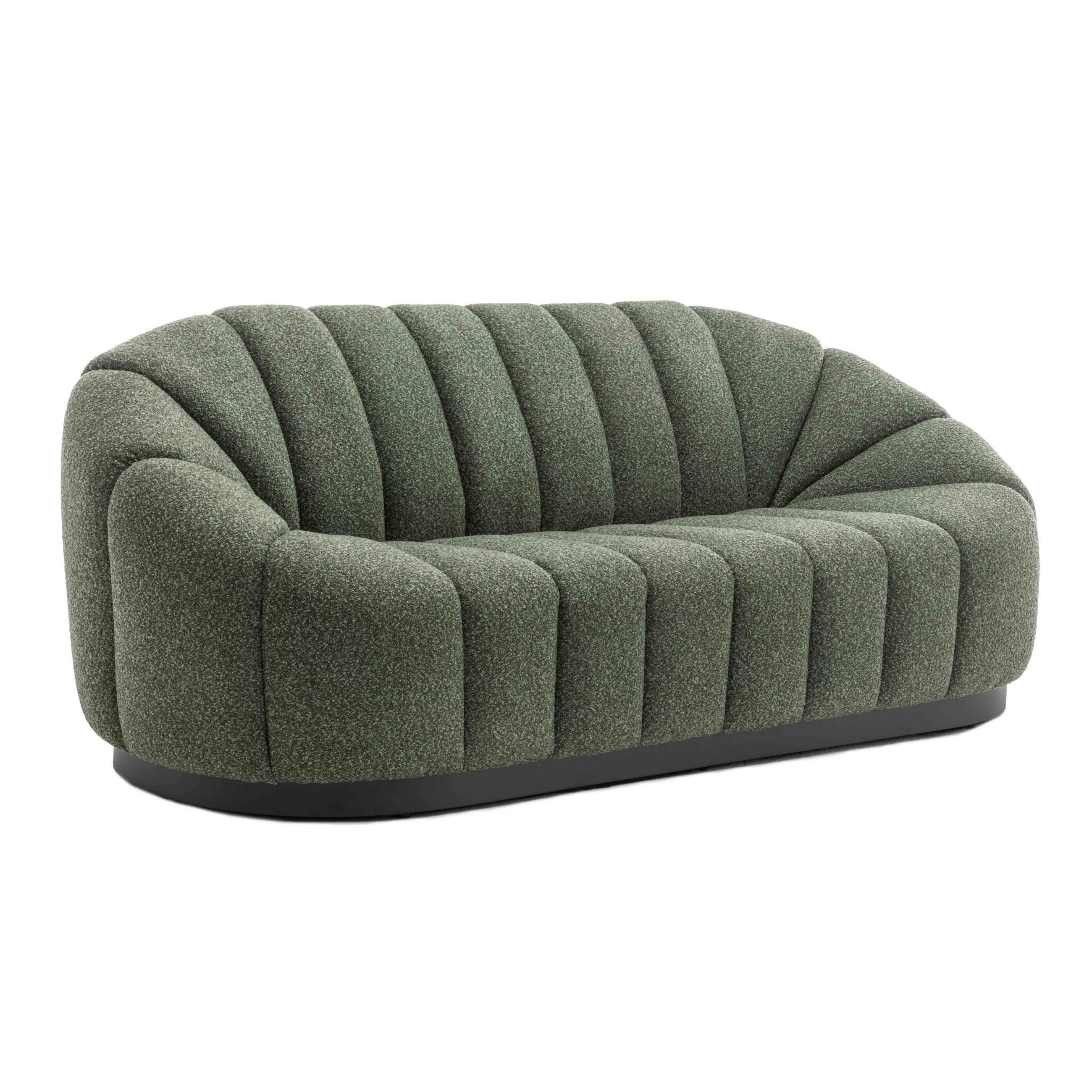 SOFA 3-Sitzer, Grün - Grün, Textil (96/83/215cm) - Oviala