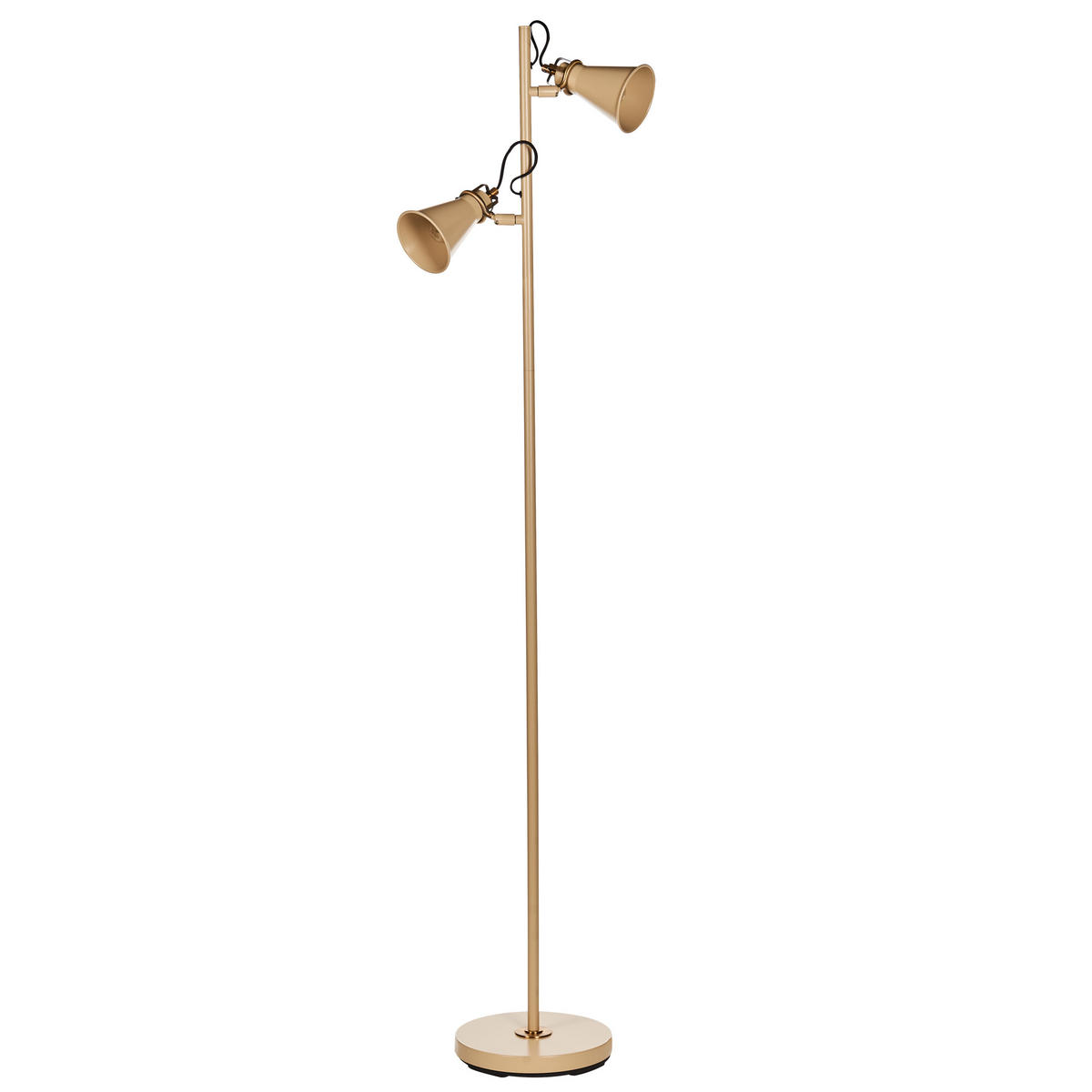 STEHLAMPE Beige/Gold Moyola - Beige/Goldfarben, Metall (42/25/165cm) - Beliani