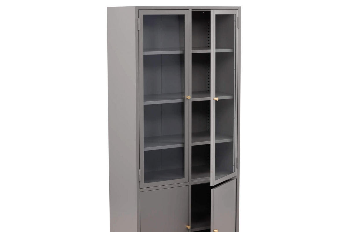 VITRINENSCHRANK, Bakal, Weiß, Stahl, 80 x 41 x 190 cm - Weiß, Metall (80/190/41cm) - ebuy24