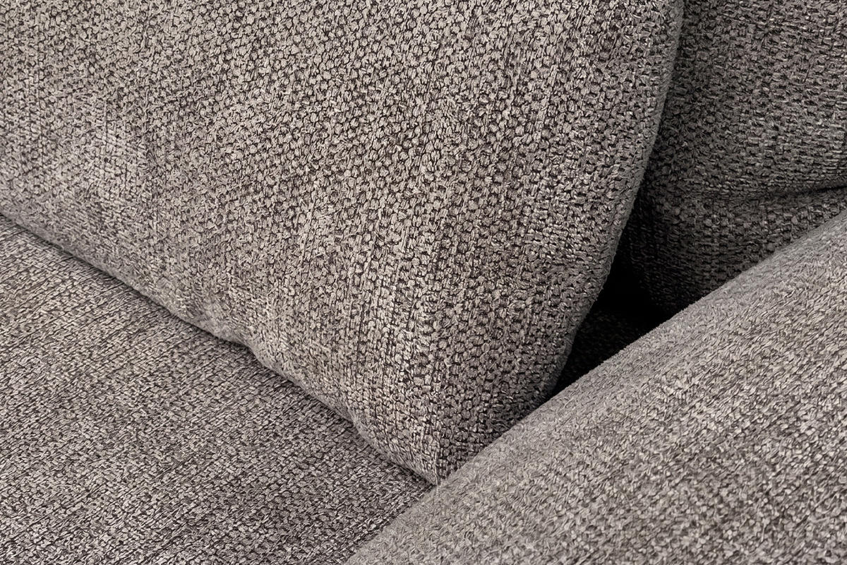 SOFA HOLLY Grau Flachgewebe - Braun/Grau, Textil/Metall (176/90/92cm) - KAWOLA