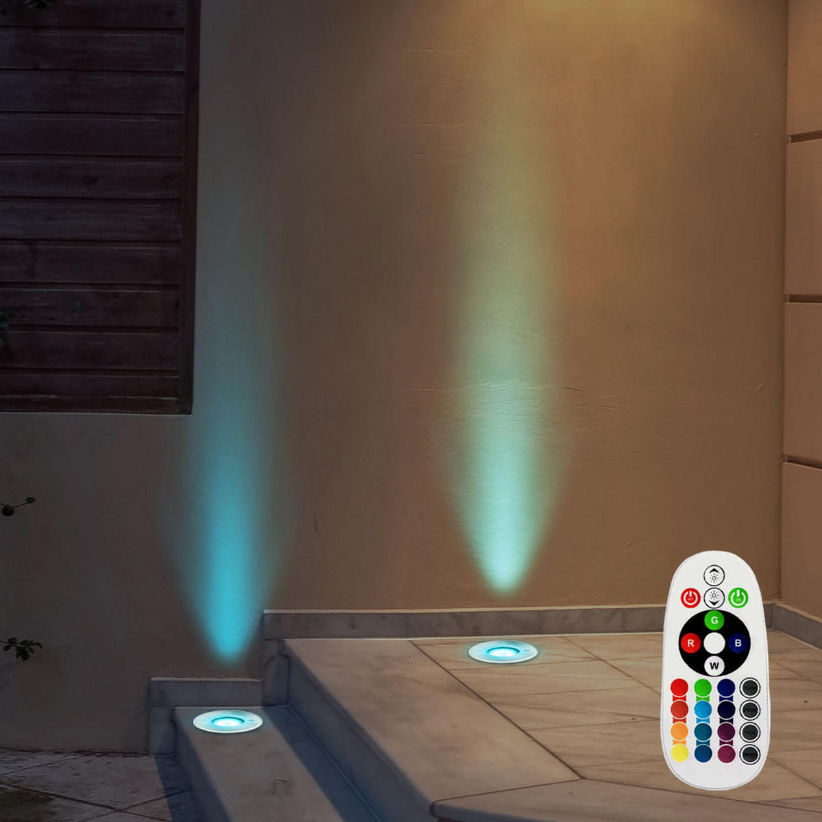 LED BODENEINBAUSPOT Edelstahl Silber 4er Set - Silberfarben, Glas (11/11/12.3cm) - Globo Lighting