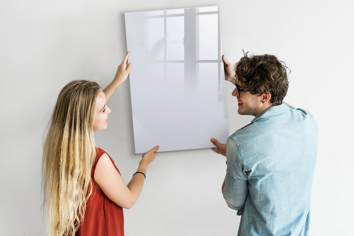 MAGNETTAFEL 60x90 Weiß schwarzer Marker - Weiß, Glas (60/0.4/90cm) - TULUP