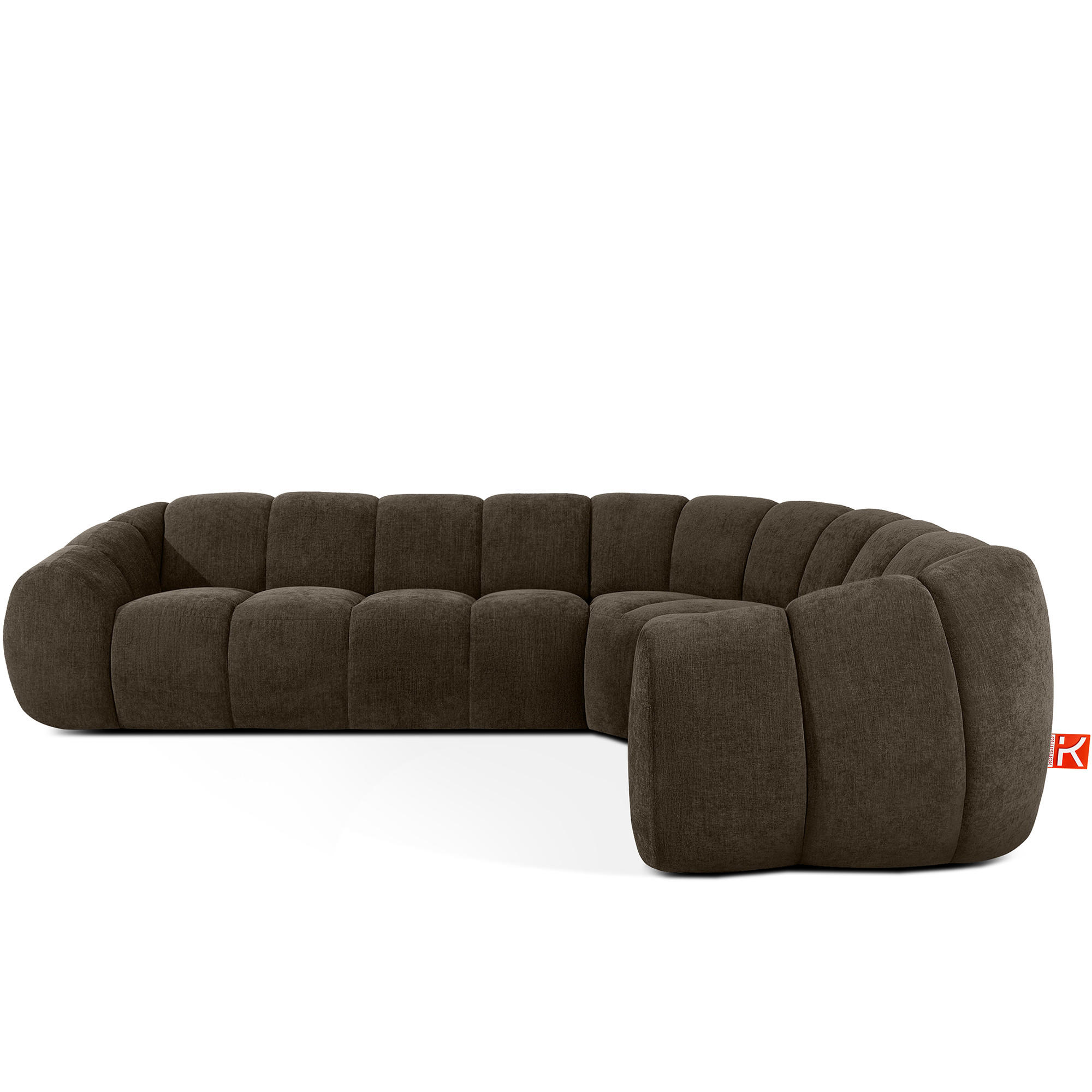 ECKSOFA RECHTS FLAVA, Braun - Braun, Holz/Holzwerkstoff (310/230cm) - KONSIMO®