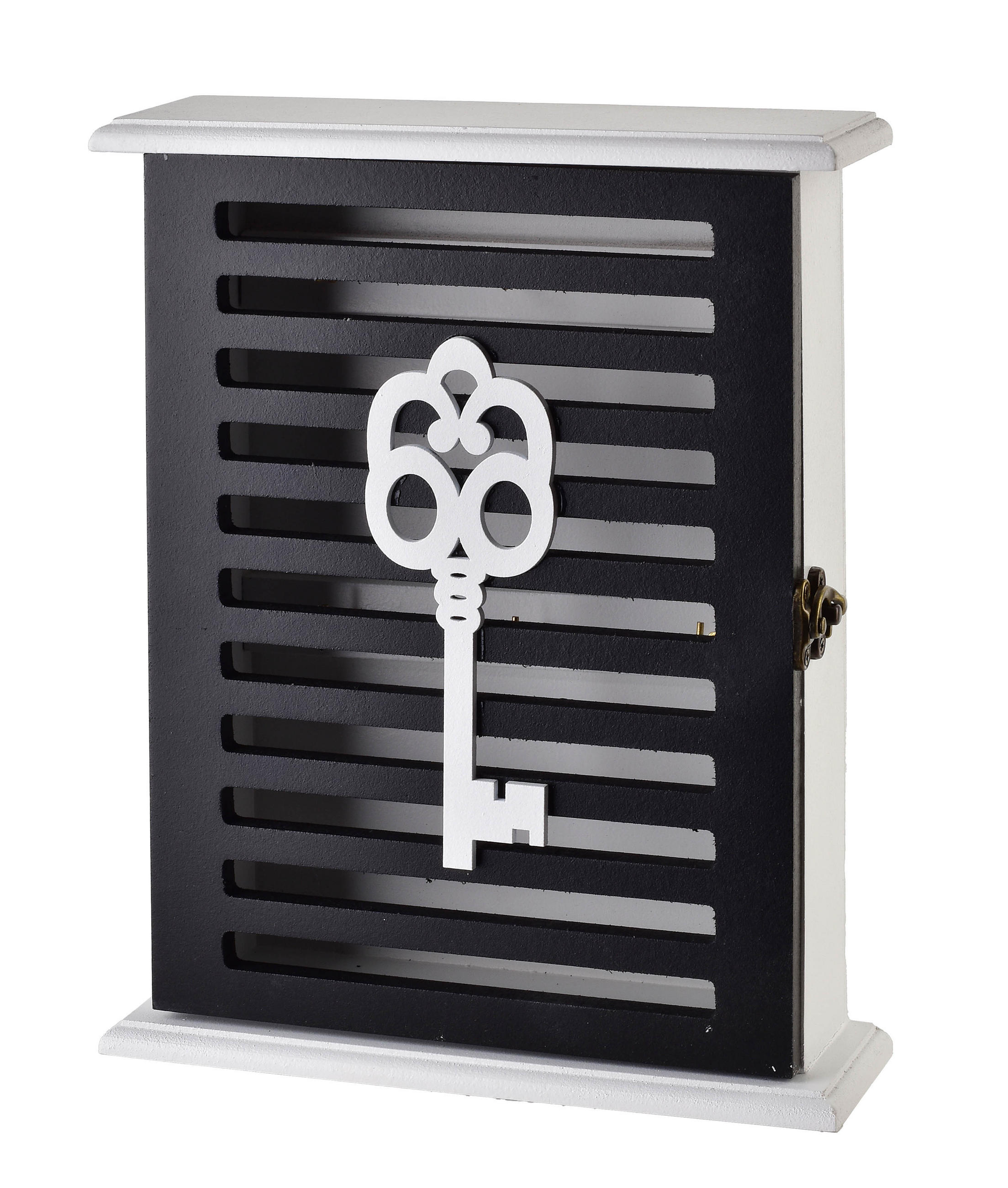 SCHLÜSSELKASTEN Stacy Schwarz 19.5/6/28 cm Holz - Schwarz, Holz (6/28/19.5cm) - Mondex