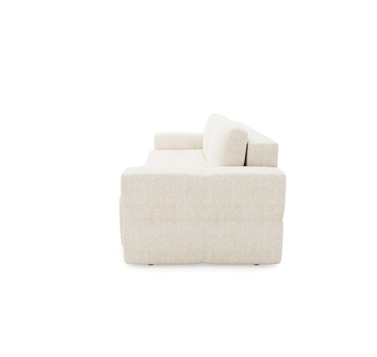 SCHLAFSOFA GERADE Bouclé-Stoff Creme 247cm - Creme, Textil (247/90/102cm) - Sia Home