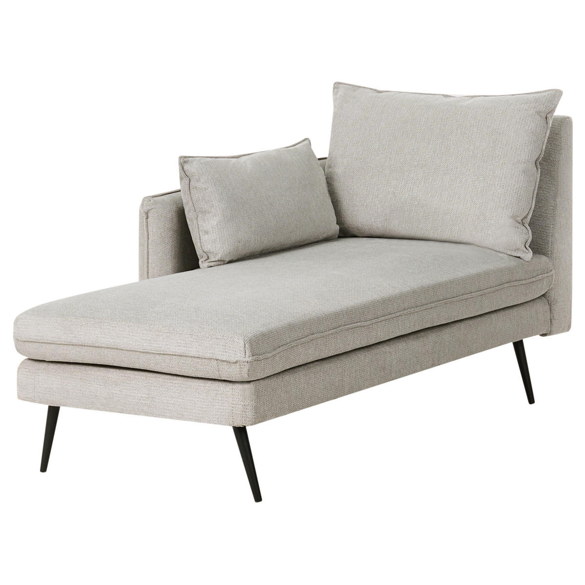 CHAISELONGUE-RECHTSSEITIGE Stoff Grau Yerres - Dunkelgrau/Schwarz, Textil (168/79/87cm) - Beliani