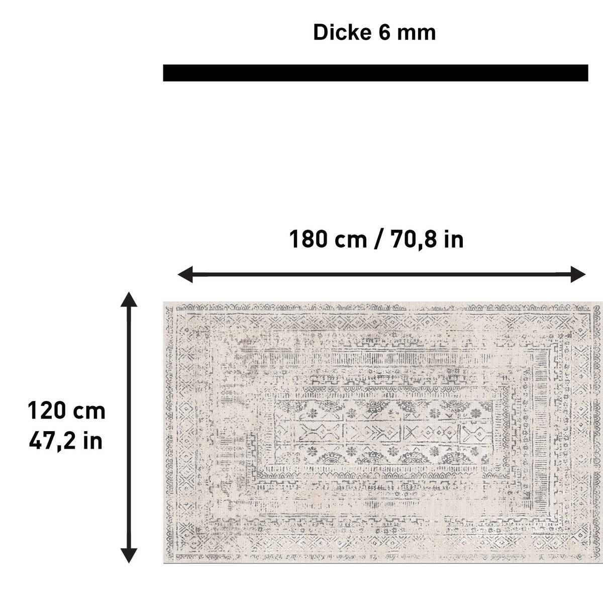 TEPPICH Duncan 120x180 cm - Multicolor, Textil (120/180cm) - Bamyum