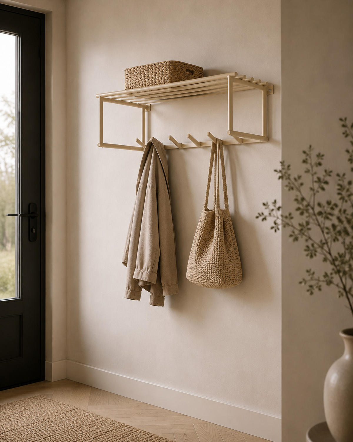 KLEIDERABLAGE Eddy - Beige, Metall (80/24/30cm) - LOFT42