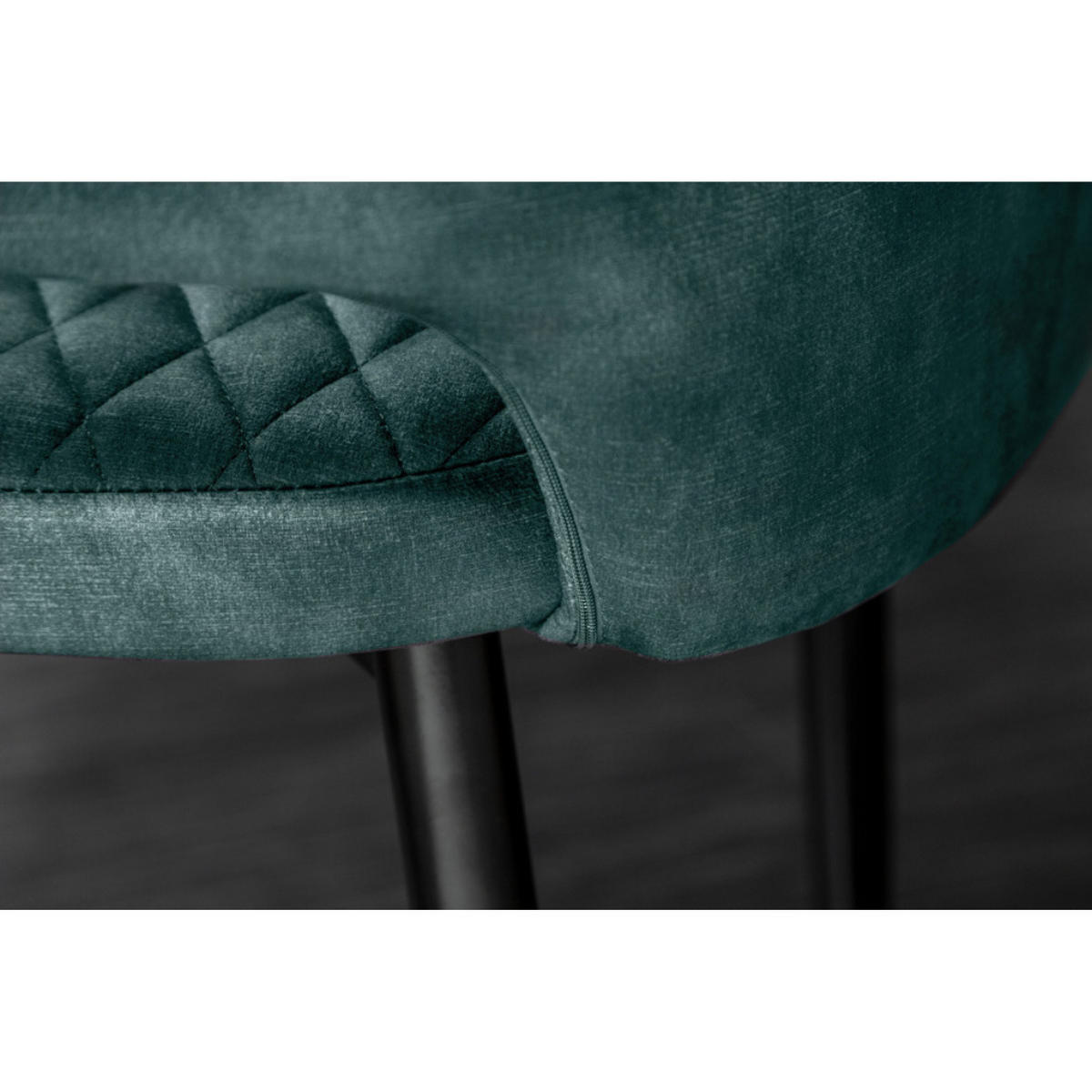 STUHL PARIS Samt Petrol, Gold - Blau/Petrol, Textil (56/81/57cm) - riess-ambiente