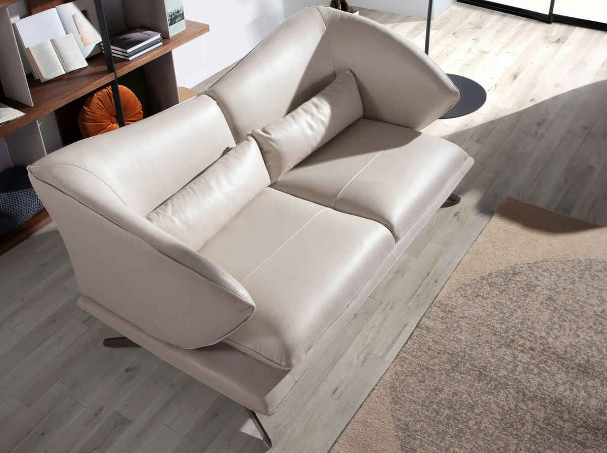 SOFA 2-sitzer ledersofa taupe grau leder 175/90/85 cm - Dunkelgrau/Schwarz, Leder (175/85/90cm) - ANGEL CERDA