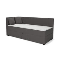 BOXBETT NEVY 90/200 in Stoff Anthrazit H3 links - Anthrazit, Holz/Holzwerkstoff (90/200cm) - Deine Möbel 24
