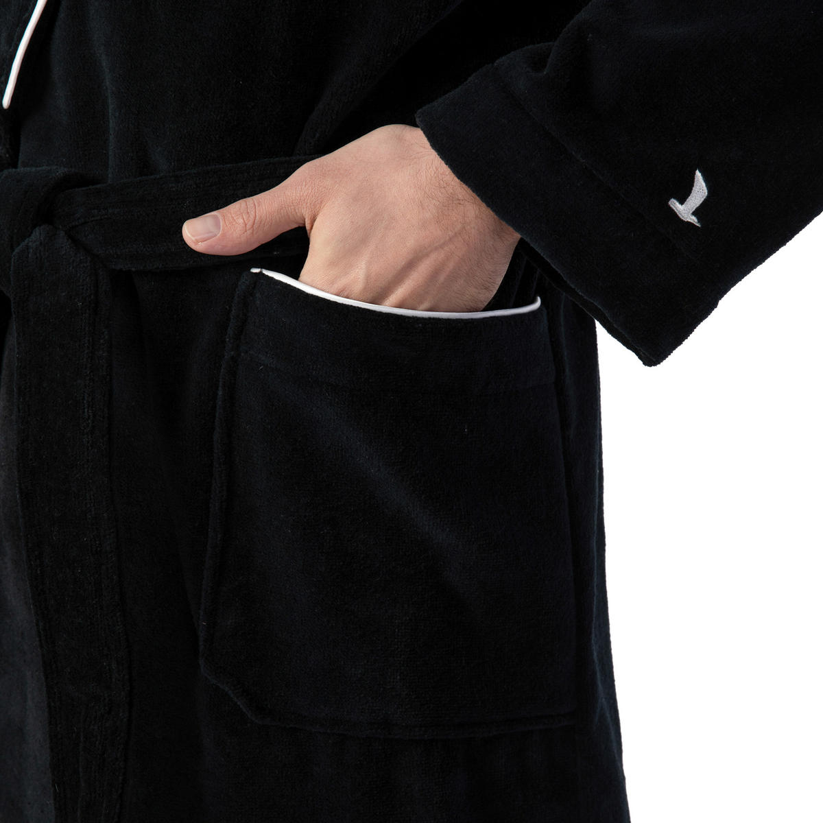 SCHALKRAGENMANTEL HOMEWEAR - Schwarz, Textil (Snull) - MÖVE