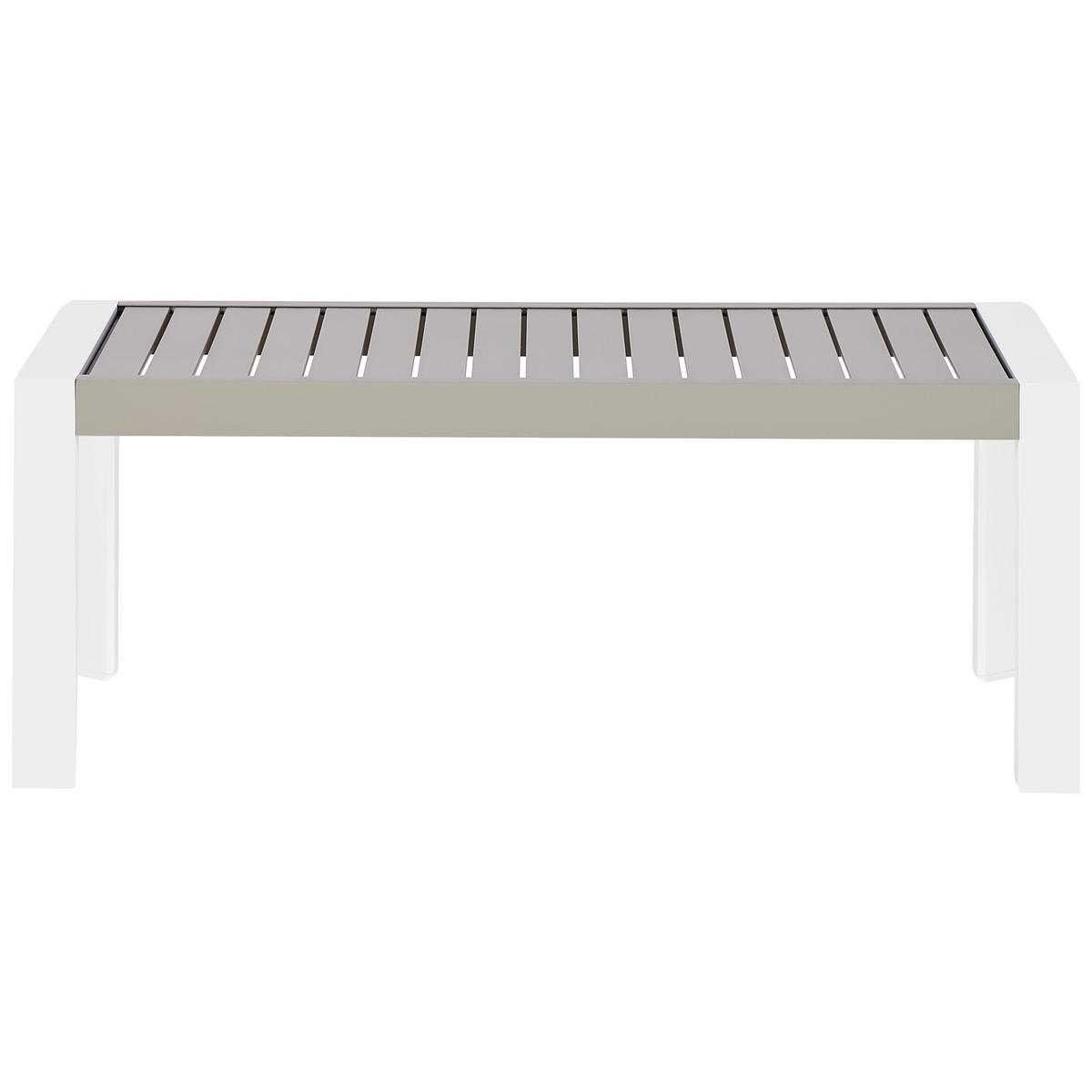 GARTENTISCH Beige Castella - Beige/Weiß, Metall (120/70/45cm) - Beliani