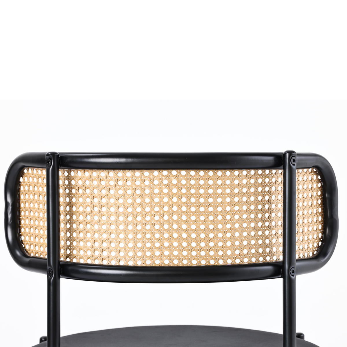 ESSZIMMERSTUHL 6er-Set mit Rattan-Rückenlehne Samt Schwarz - Schwarz, Metall (40/75/45.2cm) - Meubliv