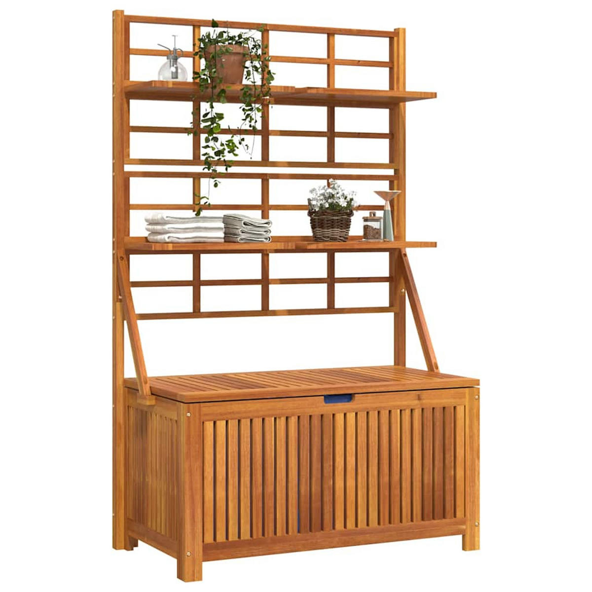 TRUHE Mit Rankgitter 99/50/160 Cm Massivholz Akazie - Braun, Holz (99/160/50cm) - vidaXL