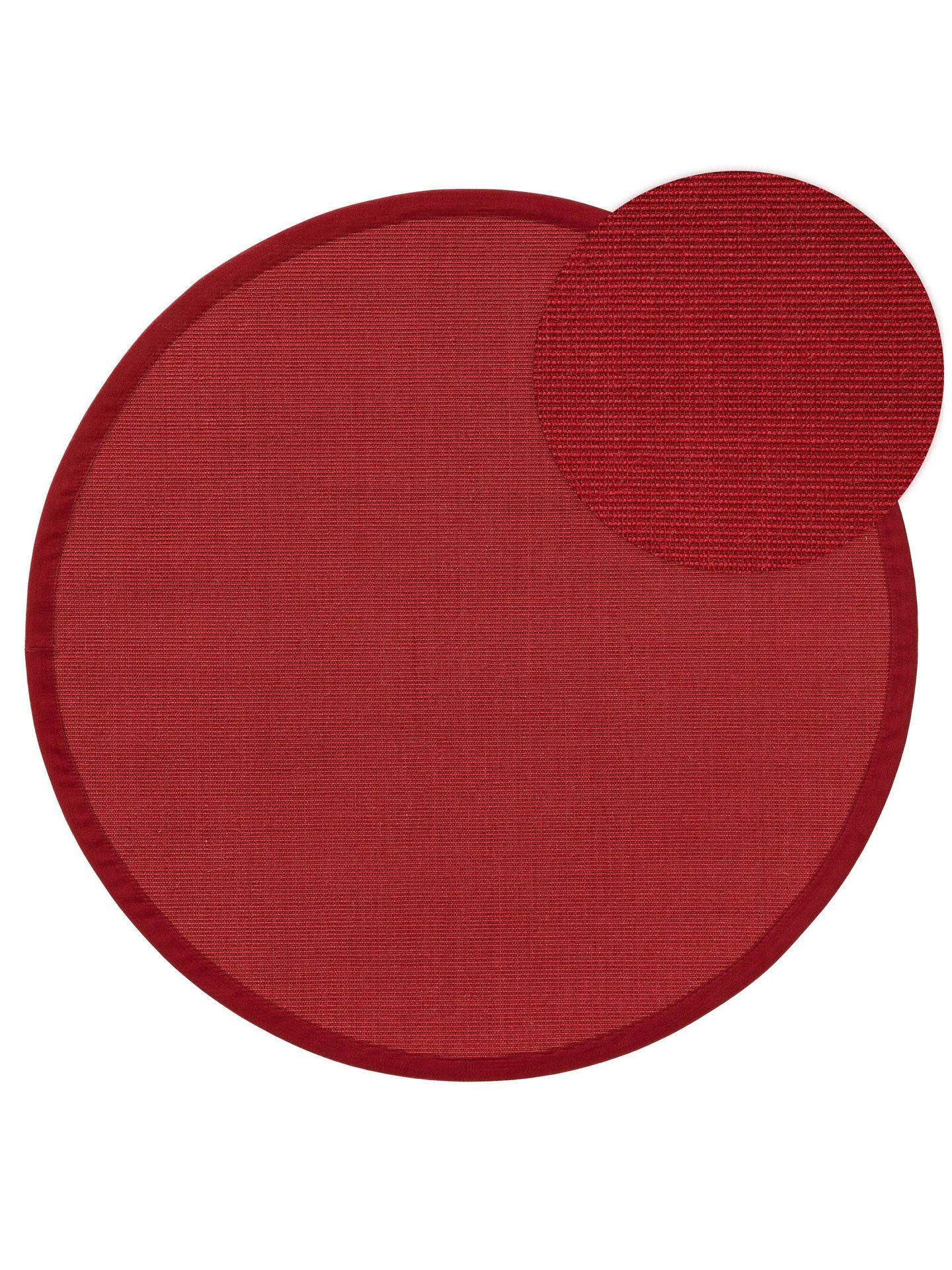 SISALTEPPICH Sana Rot ø 250 cm rund - Rot, Naturmaterialen (250/1cm) - KUNSTLOFT