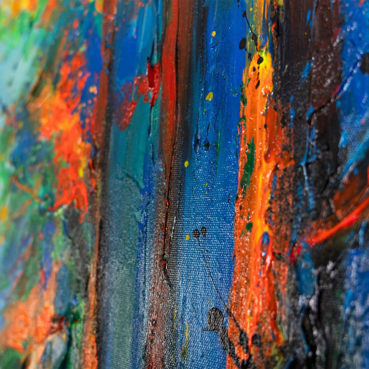 GEMÄLDE Atem des Laubs Schattenfugenrahmen Schwarz 60x40 cm - Schwarz, Holz (60/40cm) - YS-art gallery