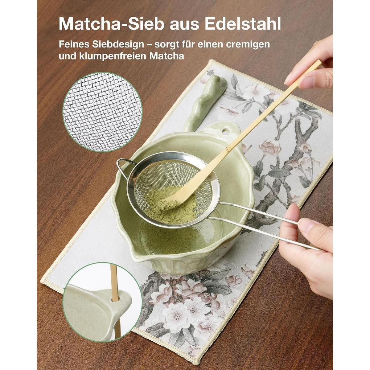 MATCHA Set 8-teiliges Set Keramik Bambus Grün - Grün, Keramik (115/78/208cm)
