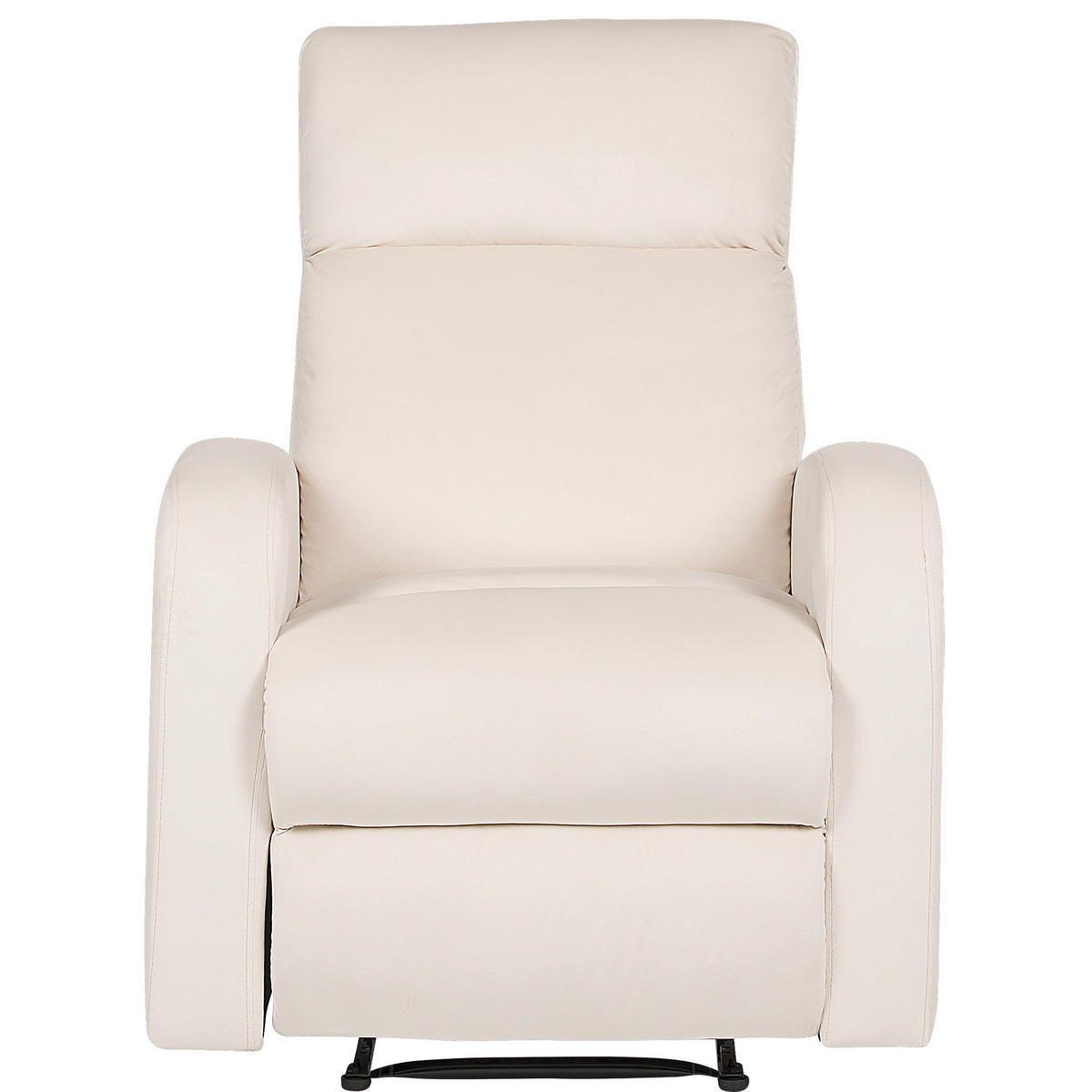 SESSEL Samtstoff creme elektrisch verstellbar Verdal - Weiß, Textil (76/102/62cm) - Beliani