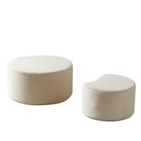 COUCHTISCH Ottoman Sitzhocker mit Schaumstoff Polsterung, Fußhocker und Beistelltisch Funktion, ohne Montage Wohnzimmer - Beige, Holzwerkstoff/Textil (127/81/40cm) - EVRYAE
