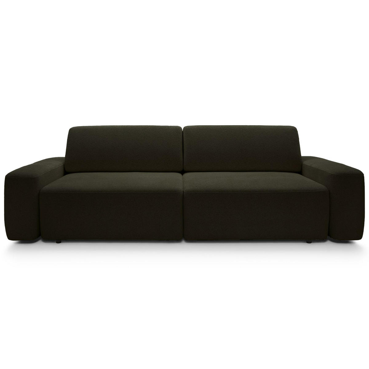 3-SITZER SOFA Baleo Olivgrün Chenille-Bezug - Schwarz/Olivgrün, Kunststoff/Textil (257/82/105cm) - Selsey