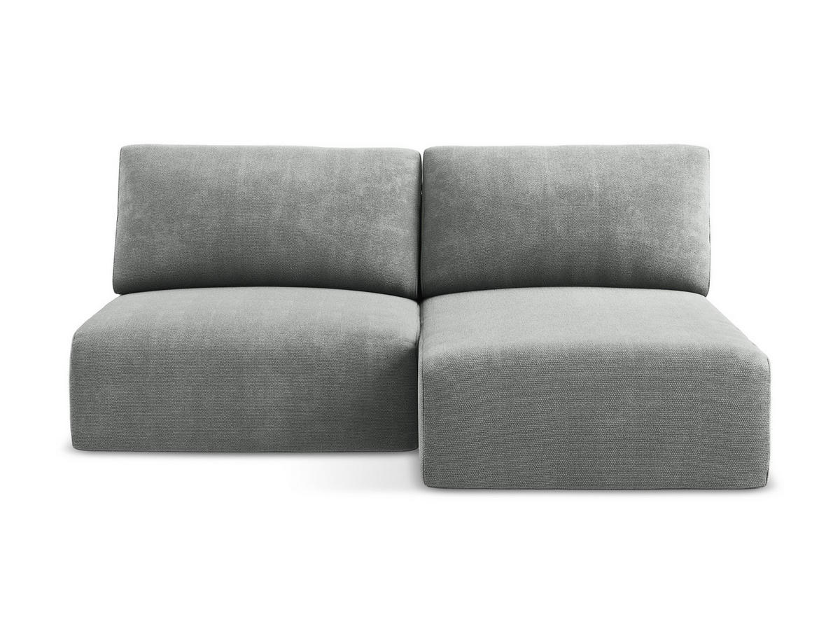 ECKSOFA mit Schlaffunktion rechts Chenille Stoff Grau - Blau/Schwarz, Kunststoff/Textil (210/149cm) - Makamii