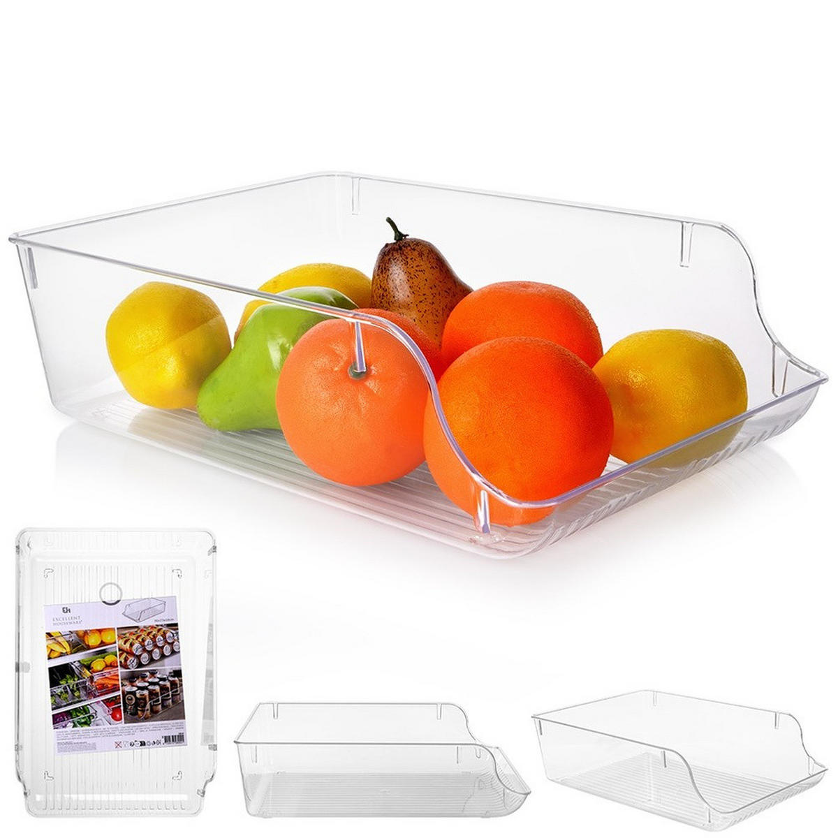 KÜHLSCHRANK-ORGANIZER 35 x 22,5 x 10 cm - Transparent, Kunststoff (35/10/22.5cm) - Excellent Houseware