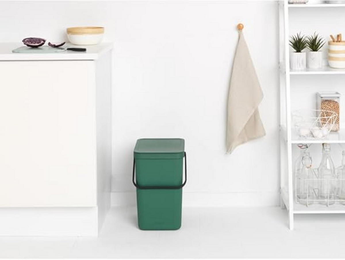 MÜLLEIMER Mit Stay Open Deckel 25 Liter 40 x 26,8 x 34,5 cm Kunststoff Dunkelgrün - Grün, Kunststoff (26.8/40/34.5cm) - PROREGAL