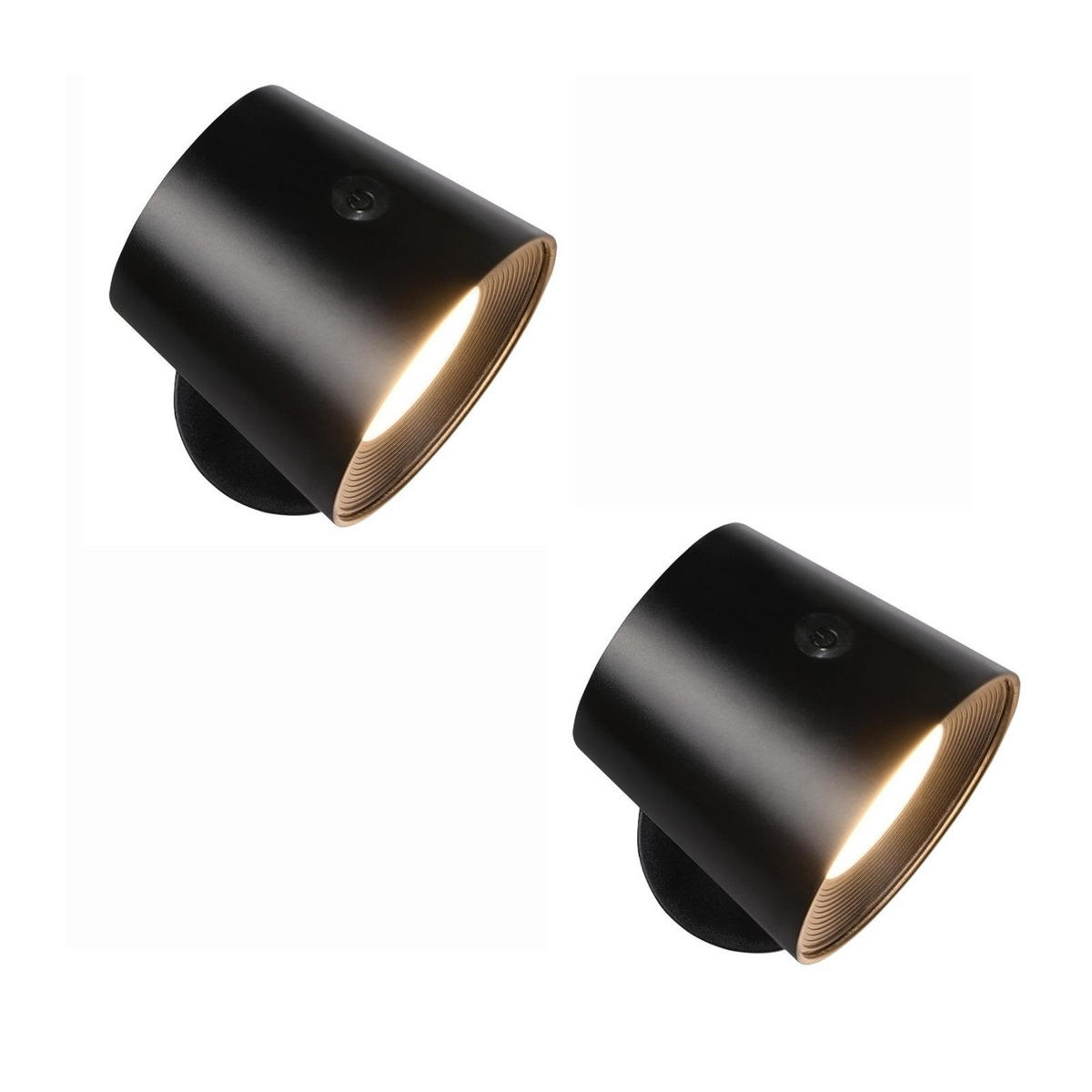 LED - WANDLEUCHTE Brandaris (2er-set) 10.0/14.5/11.0 cm - Schwarz, Metall (10/14.5/11cm) - ZMH