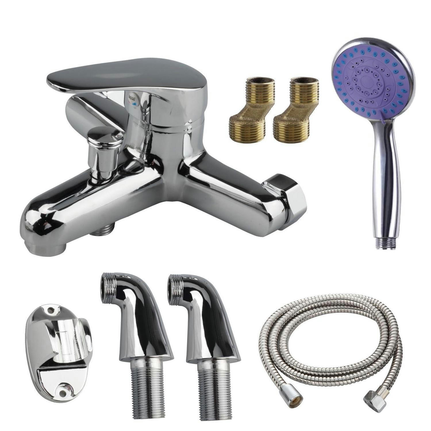 BADEWANNENARMATUR Wandmontage Einhandmischer mit Duschfunktion - Multicolor, Metall (8/2.5/20cm)