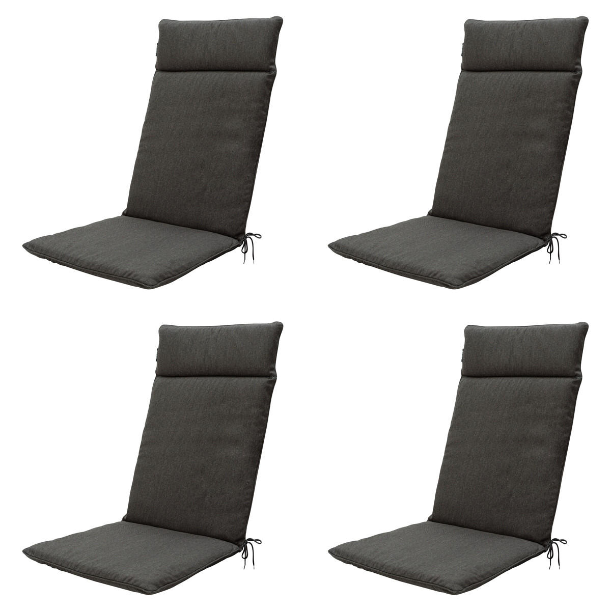 GARTENSTUHLKISSEN Canvas 120/50 cm 4er-Set - Grau, Textil (50/8/120cm) - Madison