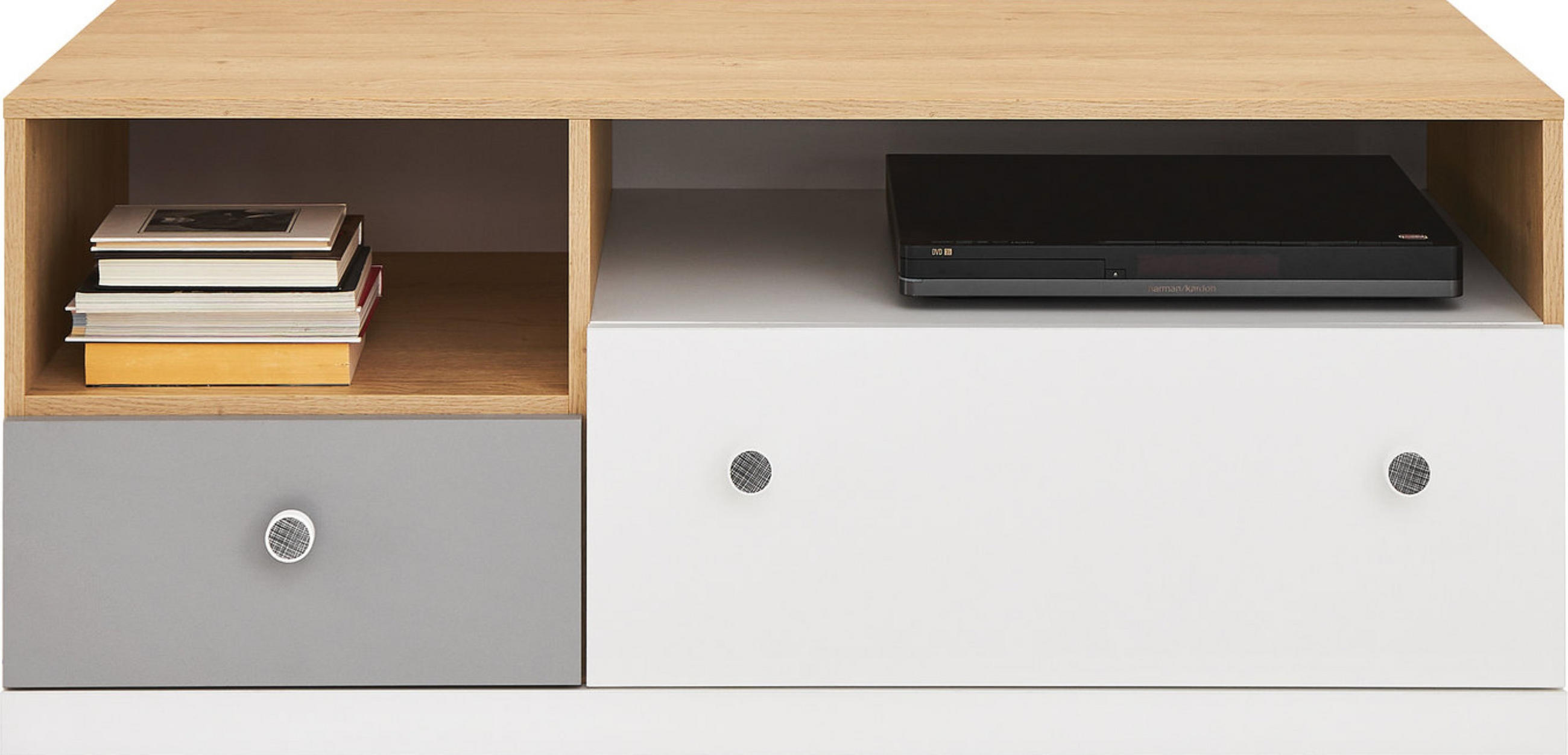 LOWBOARD BRERA 120/50/50 cm, Eichefarben - Eichefarben/Weiß, Holzwerkstoff (120/50/50cm) - MASSENO