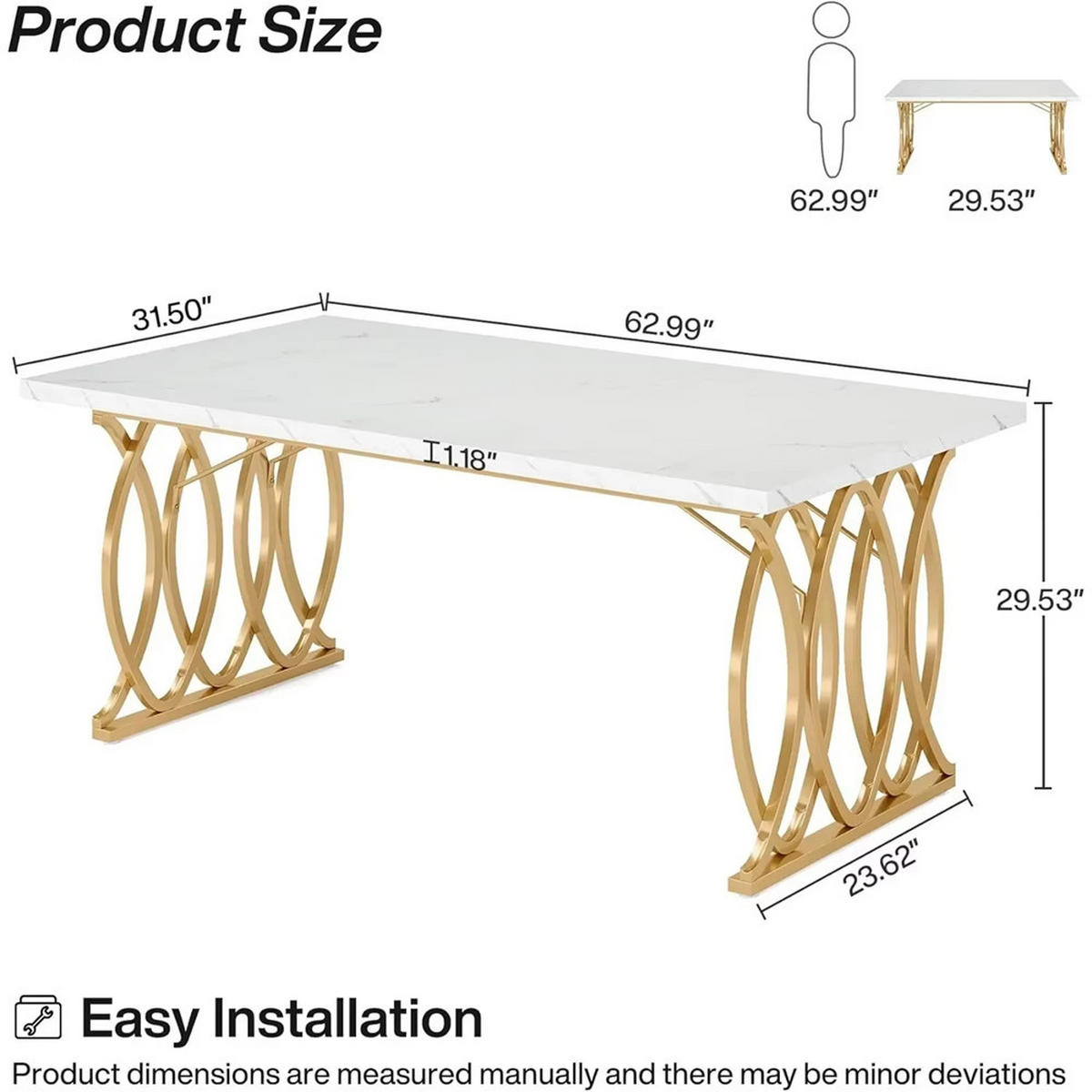 ESSTISCH 160/80/75 cm rechteckig 4–6 Personen - Weiß, Metall (80/160/75cm) - Coonoor