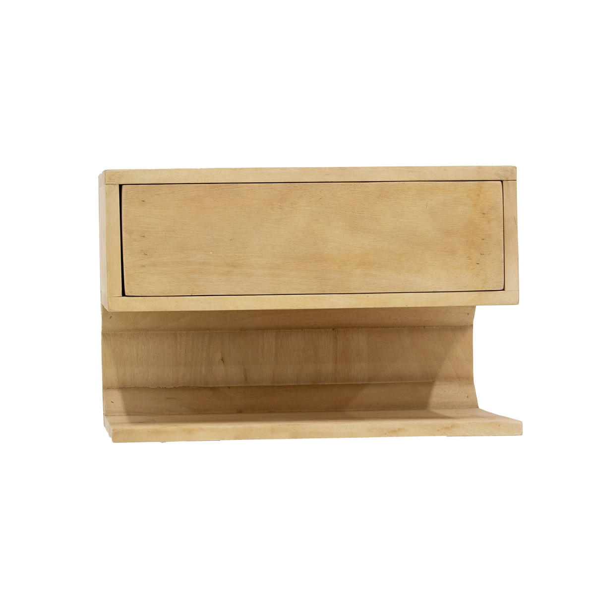 NACHTTISCH schwebend aus Holz, natürlich - Braun, Holz (45/30/30cm) - Giga Meubel