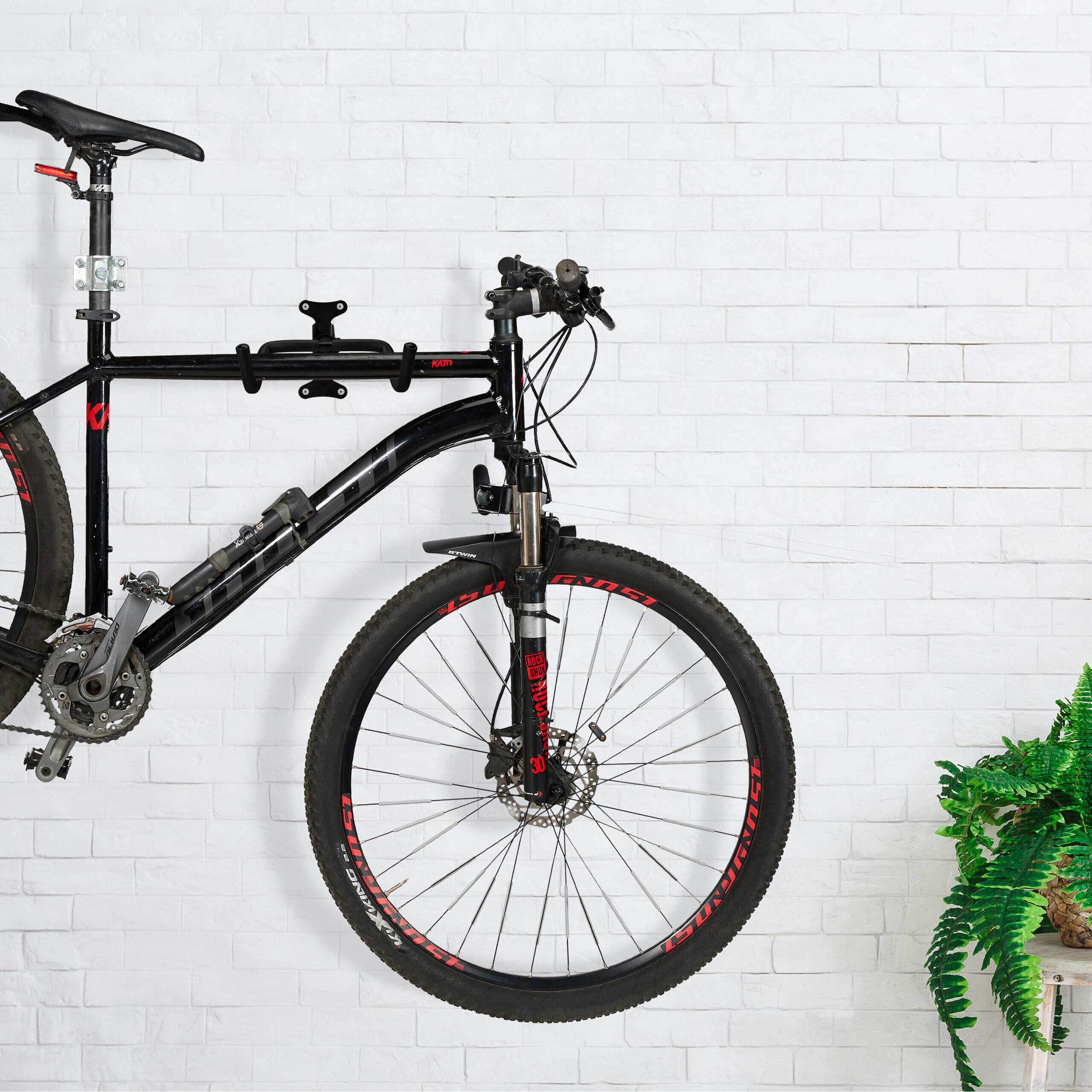 FAHRRAD-WANDHALTERUNG - Schwarz, Textil/Metall (27/18/36cm) - Relaxdays