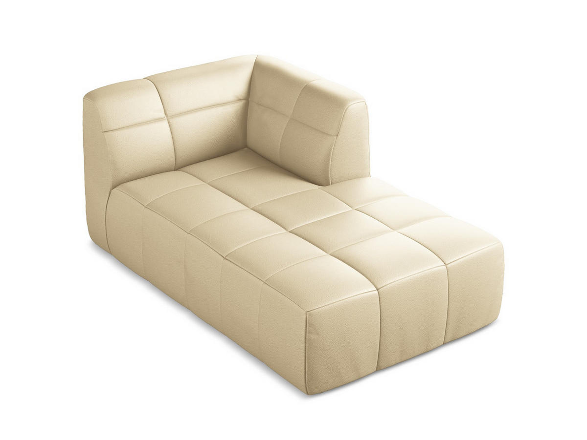 SOFAELEMENT Rechts Kunstleder Beige - Beige/Schwarz, Holzwerkstoff/Kunststoff (101/77/175cm) - Makamii