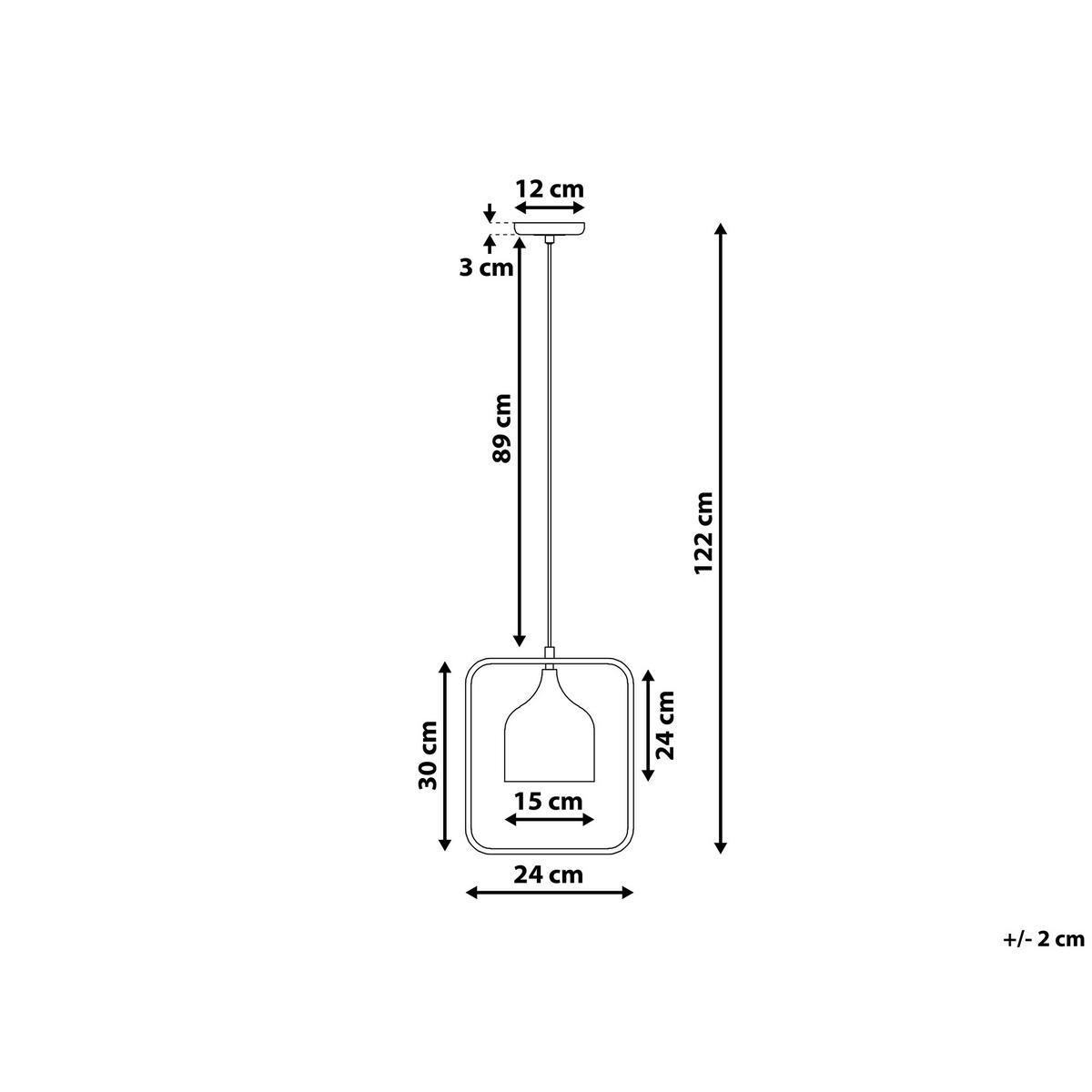 HÄNGELEUCHTE Mavone 15/24/121 cm - Schwarz, Metall (15/24/121cm) - Beliani