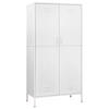 KLEIDERSCHRANK 2-Türig mit 4 verstellbaren Fächern 90/50/180 cm aus Stahl Weiß - Weiß, Holz/Metall (90/180/50cm) - vidaXL