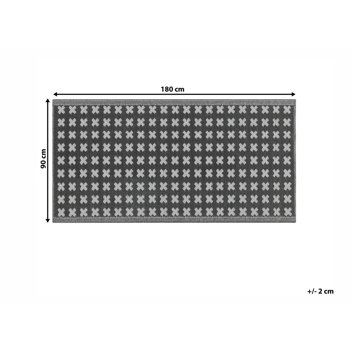 OUTDOOR-TEPPICH Rohtak 180/90 cm - Schwarz, Kunststoff (90/180cm) - Beliani