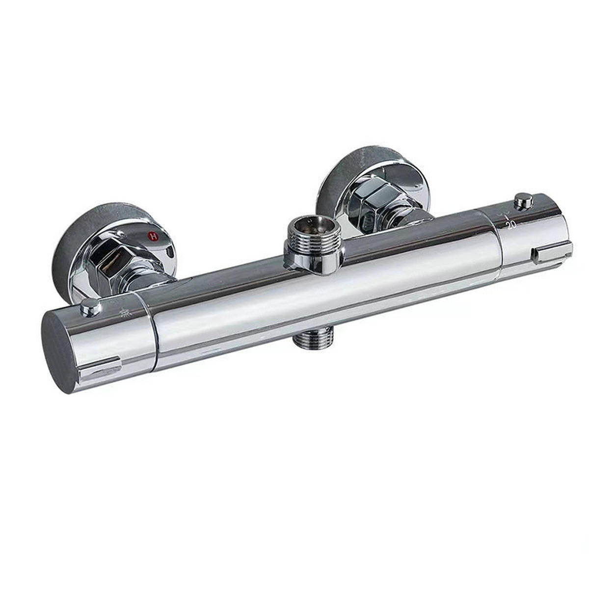 DUSCHARMATUR, Thermostat-Brausebatterie mit 2 Wandausgängen - Silberfarben, Metall (7.5/7.5/30cm) - BELZ