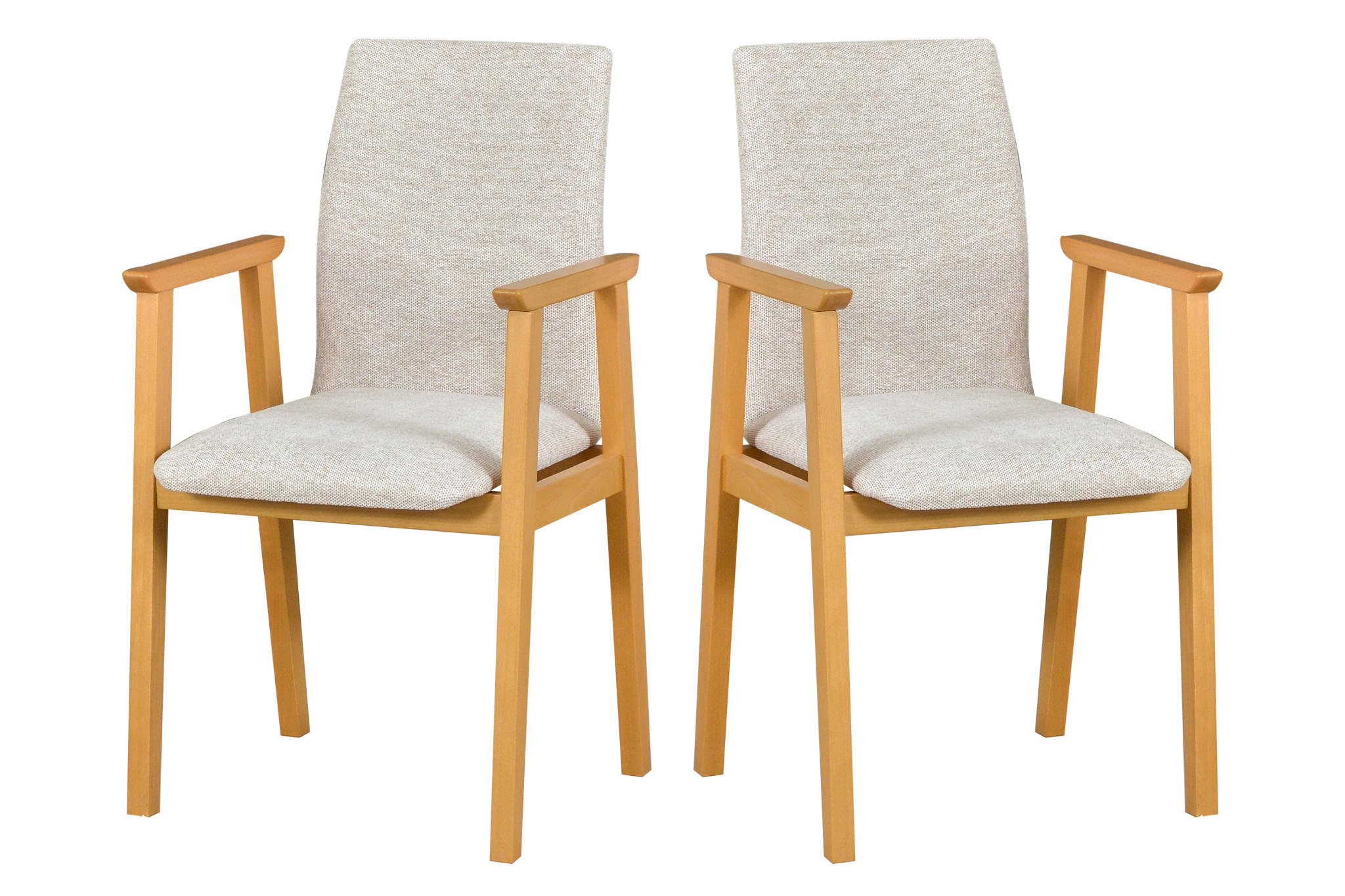 STUHL 2er Set SESSEL 1, grandson, aragon 03 - Beige/Graubraun, Holz (52/91/41cm) - Leaf Design