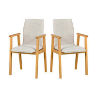 STUHL 2er Set SESSEL 1, grandson, aragon 03 - Beige/Graubraun, Holz (52/91/41cm) - Leaf Design