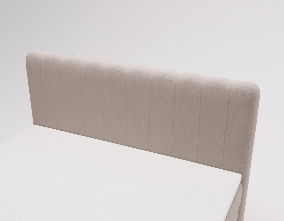 BOXBETT OSLO mit Bettkasten Stoff Komodo Dunkelbeige 120x200 cm - Cappuccino, Holz (120/200cm) - Kaiser Möbel