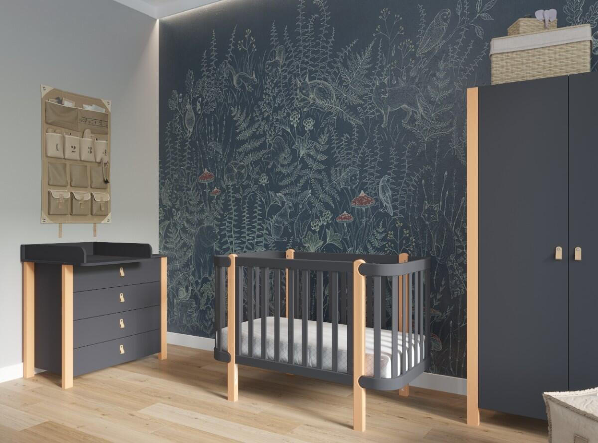 WICKELTISCH ETUDE Schwarz 90x50x86 cm - Schwarz, Holz (90/86/50cm) - FURNLUX